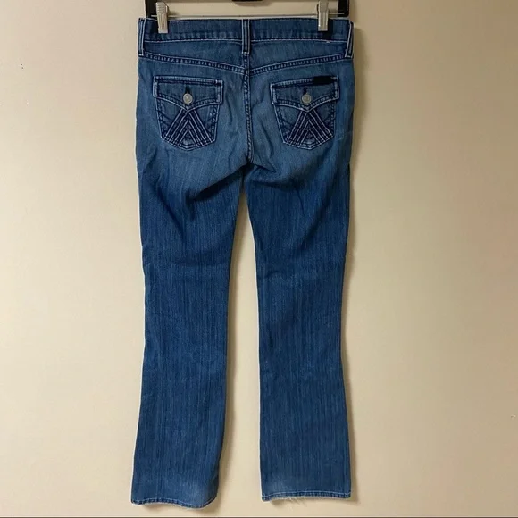 7 For All Mankind Size 26 Jeans Blue Midrise Bootcut Y2K - Picture 5 of 8